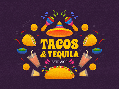 Taqueria background branding colorful country design drink event festival food graphic design illustration maracas mexican mexico music party tacos taqueria ui vector