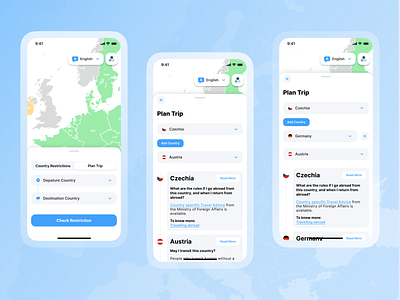 Re-open EU - Redesign #2 action sheet design eu figma maps mobile navigation nomtek plan segmented control travel trip ui user interface ux webview wroclaw