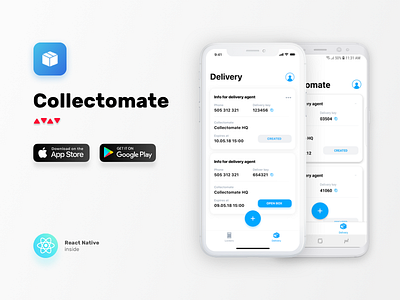 Collectomate android cards feed home ios mobile nomtek reactnative wroclaw