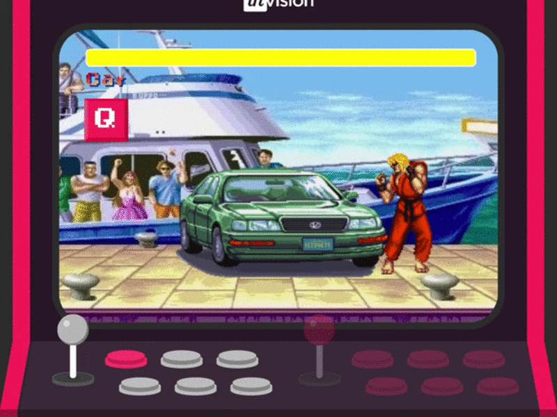 Street Fighter Car Smash - Quick Time Event 2d animation arcade arcade game arcade machine design illustration invision nomtek retro street fighter streetfighter studio ui ux videogame wroclaw
