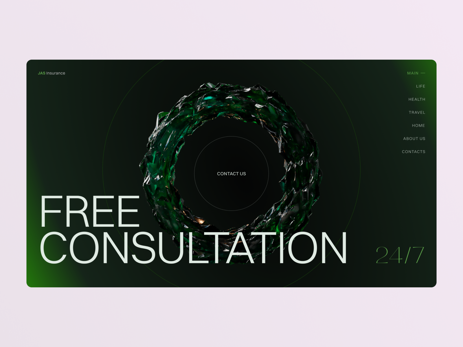 Jas Insurance Website Landing Page Hero Section by Pavlo Kalnov on Dribbble