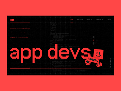 App Development Company Landing Page 3d coding creative design development icons it startup ui web