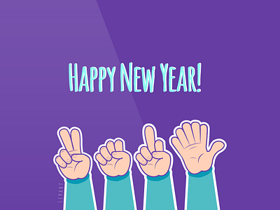 New Start on old habits. 2016 character habits hand happy new purple vector year