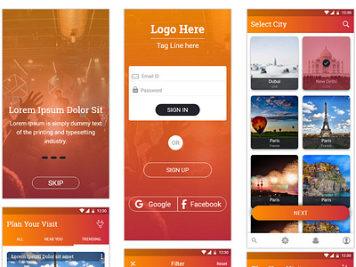 Travell & Event mobile App UI design