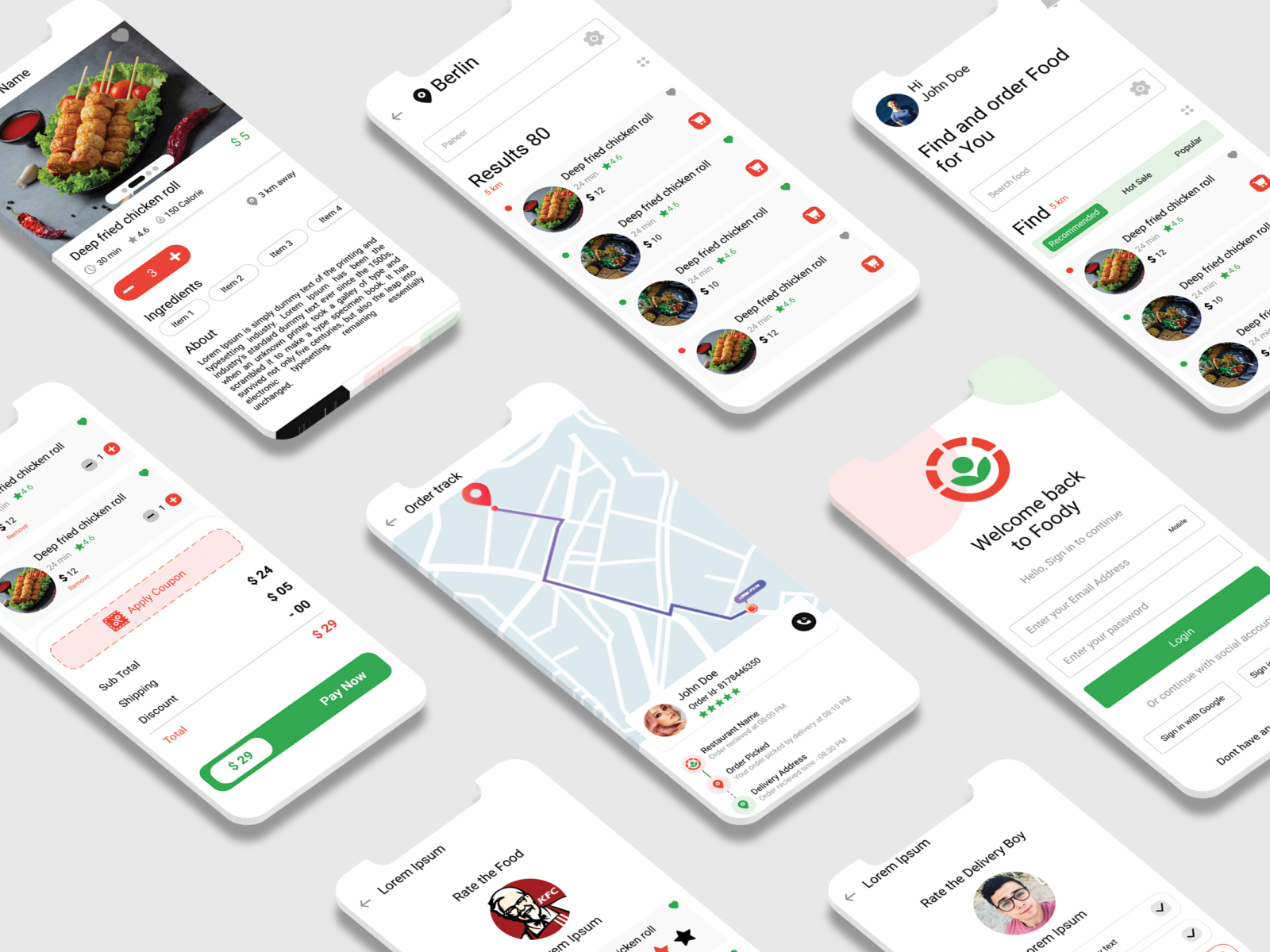 Food delivery app mockup UI design by Anil Kumar on Dribbble