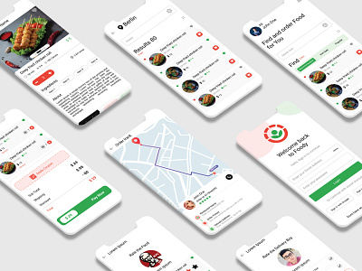 Food delivery app mockup UI design