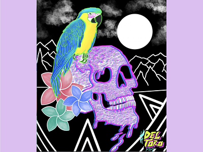 DEATH IN PARADISE 80s death deltoroart digital digitalillustration floral goodvibes graphic design illustration modern original paradise skate skateculture skeleton skull srt symbolic tropical visuals