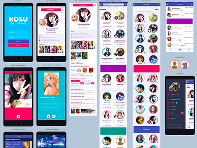 Kosu Dating App anime art direction dating app logo design mobile app otaku ux design