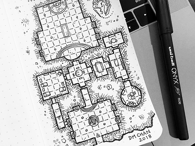 Hidden Temple art dd drawing dungeon map dungeons and dragons field notes maps nerd sketch