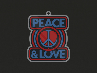 PEACE & LOVE keychaindesign love merch design peace sign retro design retro logo
