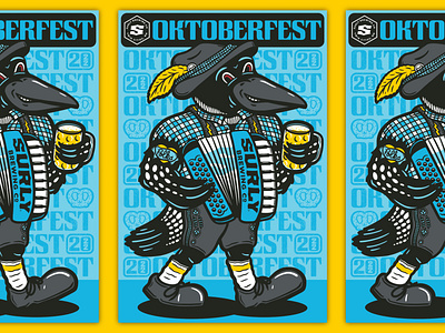 Surly Brewing Co. - 2022 Oktoberfest beer bird branding brewery graphic design illustration loon mascot merch oktoberfest poster retro