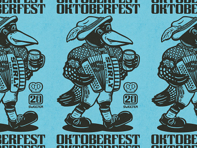 Surly Brewing Co. - Oktoberfest 2022 - Single Color beer bird branding brewery graphic design illustration loon mascot merch oktoberfest retro single color