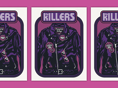 THE KILLERS - Xcel Energy Center 1980s buttons concert poster gig poster leather jacket music pins poster retro rock vintage