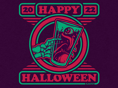 HALLOWEEN '22 cheers design graphic halloween illo illustration retro design skeleton spooky vintage
