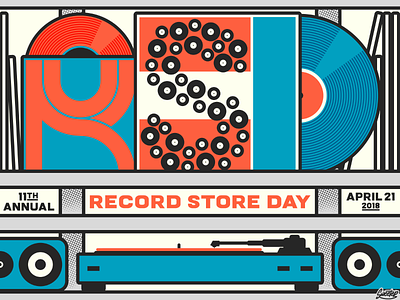 Record Store Day 2018 Graphic (for The Current) event promotion graphic record store day records vinyl