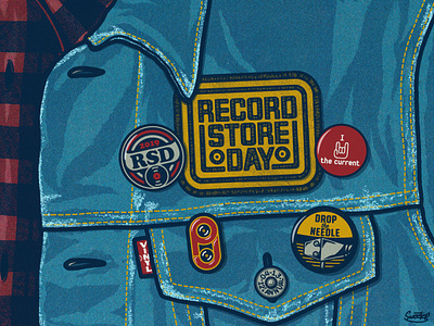 Records Store Day 2019 - The Current button button design buttons design illustration logo music art patch patch design pin pin design record store day records vinyl