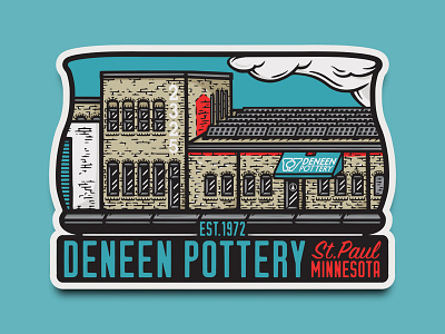 Deneen Pottery heritage illustration merch merchandise design sticker vintage