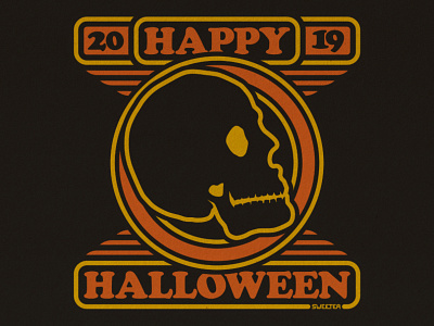 HAPPY HALLOWEEN 2019 cooper black halloween halloween design retro design skull skull art