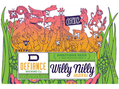 Willy Nilly: Sketch ambitious beer branding cans craft beer defiance brewing co. design illustration kansas packaging