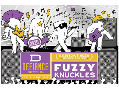 Fuzzy Knuckles: Sketch ambitious beer branding cans craft beer defiance brewing co design illustration kansas packaging