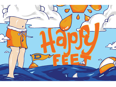 Happy Feet by Defiance Brewing Co. branding craft beers illustration