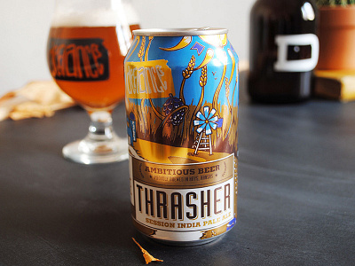 Thrasher Session I.P.A. from Defiance Brewing Co. beer beer can beer label can art craft beer illustration kansas label