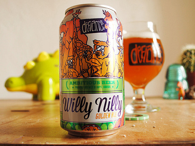 Willy Nilly Golden Ale from Defiance Brewing Co. beer beer can beer label can art craft beer illustration kansas label