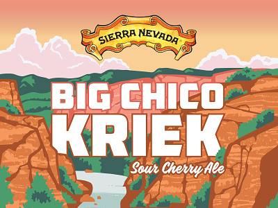 Sierra Nevada Sour Cherry Ale Label ale beer beers california cherry craft beer creek illustration nature outdoors sour ale