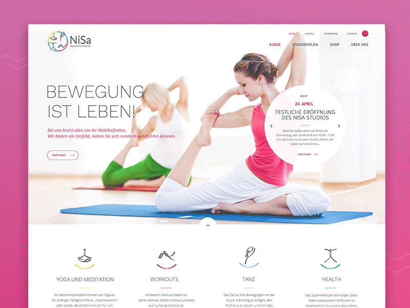 Nissa Site animation uxui webdesign yoga