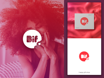bif - gift shop logo branding design fresh colors logo typography vector