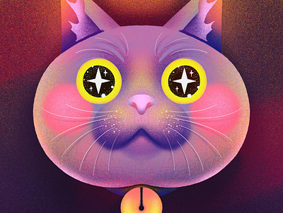 Meow meow! cat chesire cat face illustration portrait procreate procreate app procreate art