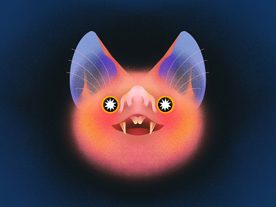 Drivin' me batty animal bat character cute illustration procreate procreateapp texture