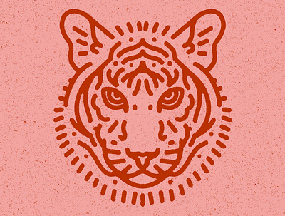 Tiger 虎 animal cute illustration lion logo minimal portrait procreate texture tiger tiger king