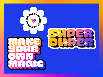 ✿ Super duper sticker pack ✿ gradient graphic design magic magical maximalist multicolor multicolour quote sticker pack stickers typography