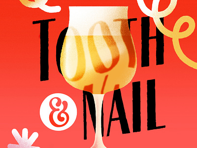 Tooth & Nail brewery alcohol beer branding cute illustration magical procreate texture