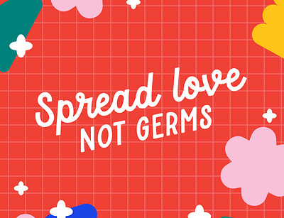 Spread love, not germs! cute design illustration magical procreate texture typography