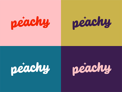 ✦ peachy ✦ branding color colorful colours design identity identity design logo logo design peach text vector