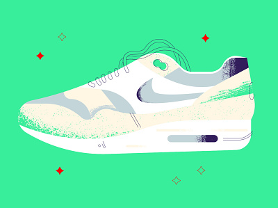 ︴fashion ︴ blog blog post cute digital green icon illustration minimal nike runner shoe shoelace shoes sneaker sneakers sparkles texture