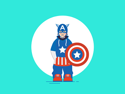 My son as Captain America america avengers captain captain america comic family fun illustration marvel son vector
