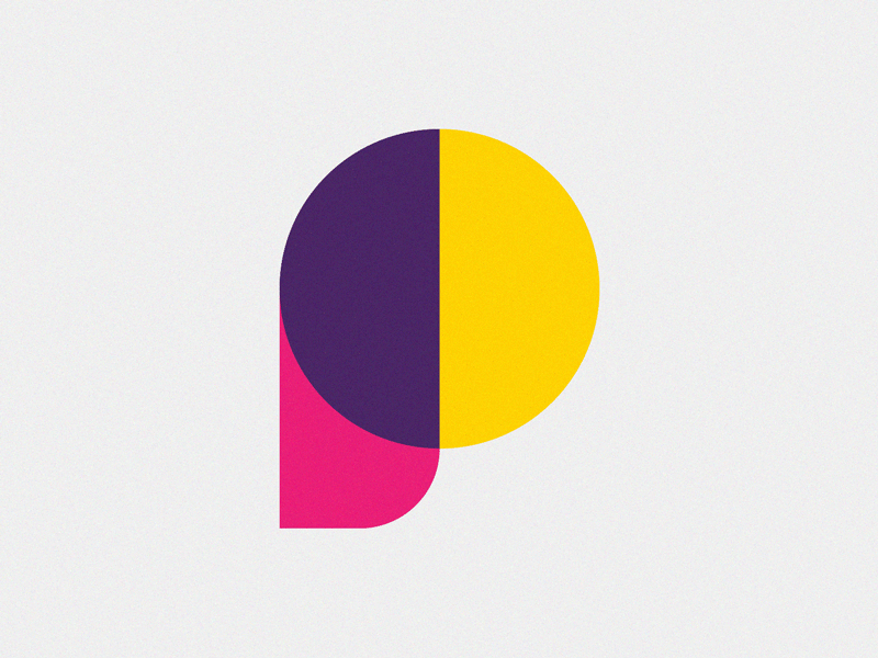Letter P clean colourful gif idea identity letter logo p simple
