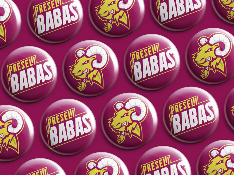 Preseli Babas sport bold sevens type sheep rugby badge logo