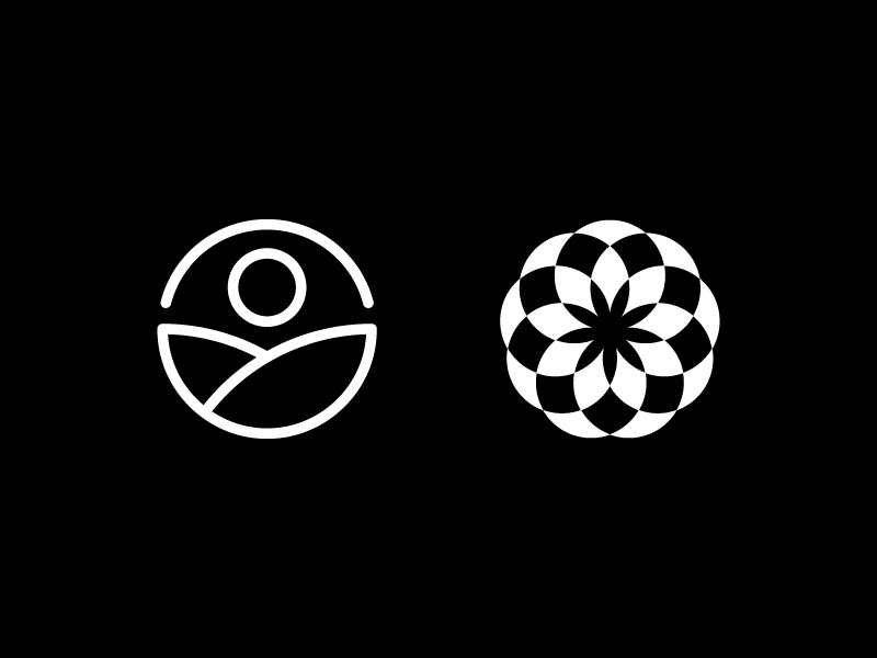 Rejected Event Identities minimal two brand round white black simple clean identity logo