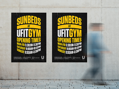 Sunbed Posters black branding graphic design identity logo mockup posters print sunbed typogaphy yellow