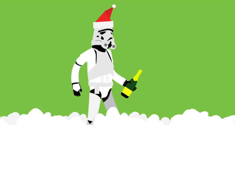 Stormtrooper walking through snow 2d after effects animation character christmas design graphics motion star wars starwars stormtrooper walk cycle