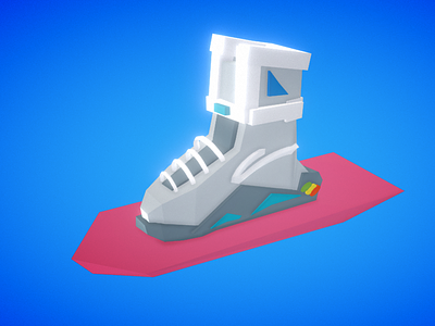 Self lacing shoe 3d back to the future bttf google blocks low poly render sneakers virtual reality vr
