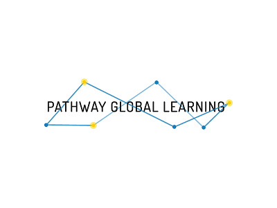 Pathway Global Learning Logo blue brand education educational global identity links logo services yellow