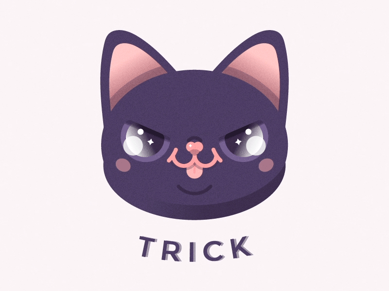 Trick or Treat Cat adorable cat chubby cute halloween illustration october treat trick