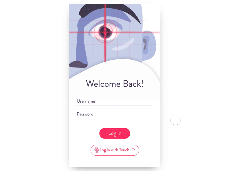 Eye Scan | Log In | Daily UI 001 animation dailyui dailyui001 dystopian eyescan illustration interaction invisionstudio login ui ux