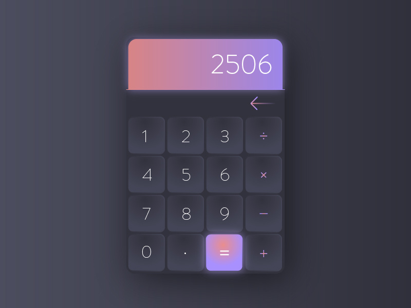 Calculator | Daily UI 004 sleek material modern gradient interface illustration calculator ux 004 ui daily dailyui