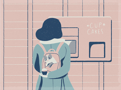 Cupcake ATM and Backpack Kitty cat cupcakes cute friends girl illustration kitty machine texture vector vending
